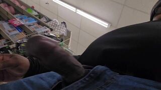 Thick Black Daddy Jerks Off in Public Store - porn video