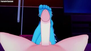 Zenless Zone Zero Soukaku Gives You A Footjob Hentai POV - porn video