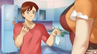 My stepmother treated me to delicious pancakes and then showed me her juicy breasts - porn video