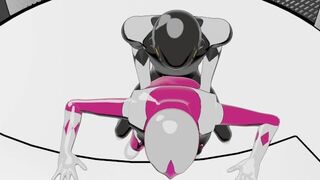 Pink Ranger gets fucked and facefucked By Black ranger - porn video