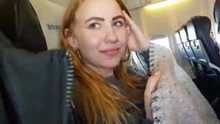 PUBLIC AIRPLANE Handjob and Blowjob - porn video