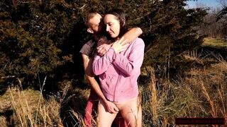 Hairy Pussy MILF Squirms and Squirts Outdoors from Pussy Rubs - porn video